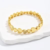 love heart gold bracelet womens fashion luxury plated 18k gold color chain bracelet exquisite jewelry gift bangles