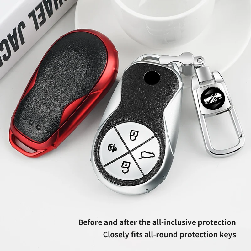 

Leather TPU Car Key Case Cover For NIO Car Holder Shell Colorful Car-Styling Auto Interior Accessories