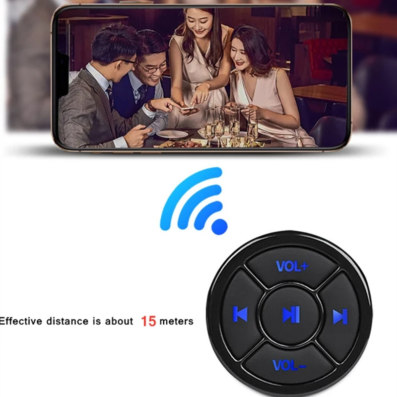 

5-key Wireless Car Steering Wheel Control Button Smart Remote BLE5.0 for Radio GPS Multimedia Bicycle Motorcycle Phone