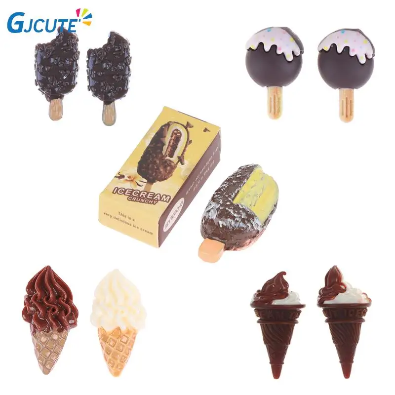 

1:12 Dollhouse Chocolate Ice Cream Miniature Cakes Ice Cream Cups Doll Kitchen Accessories Miniature Foods Toys