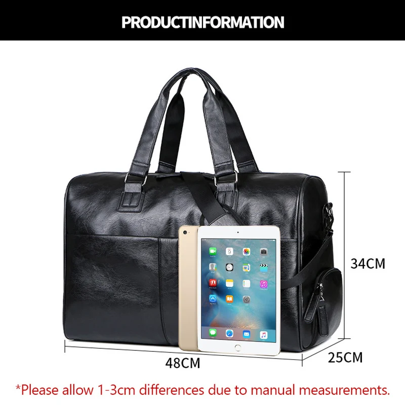 Men's PU Leather Gym Bag Sports Bags Travel Tote Handbag for Male Fitness Men Trip Carry ON Shoulder Bags Dry Wet Outdoor XA109A