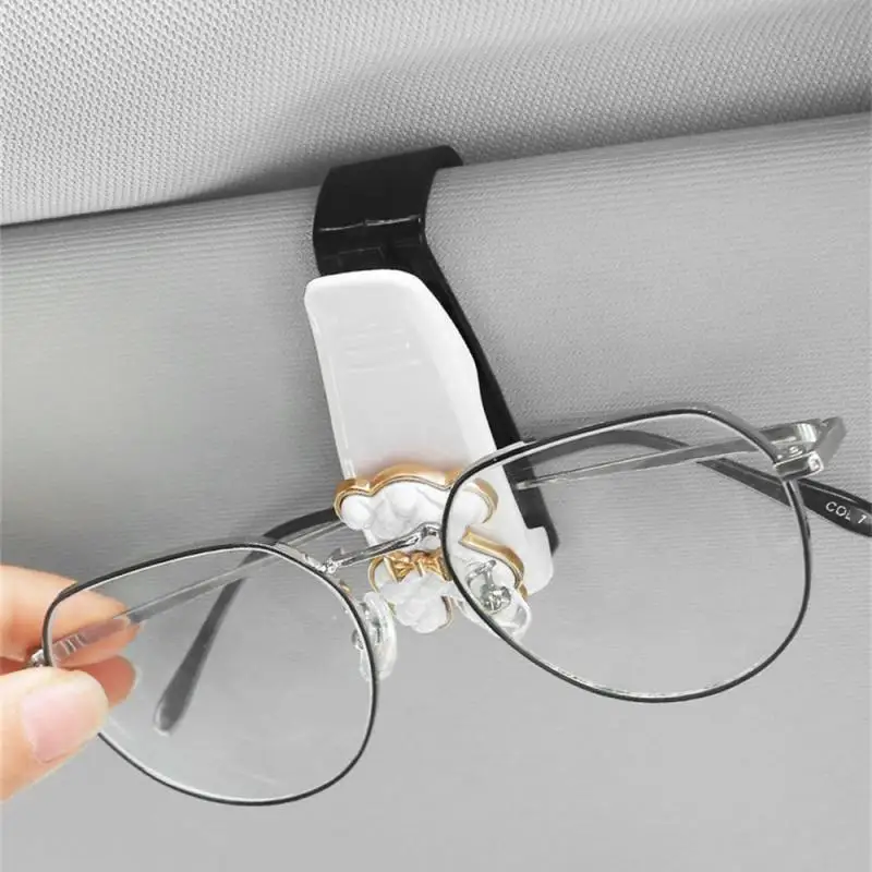 

1pc Portable Car Glasses Case Ticket Card Clamp Car Sun Visor Sunglasses Holder Universal Black White Eyeglasses Sunglass Holder