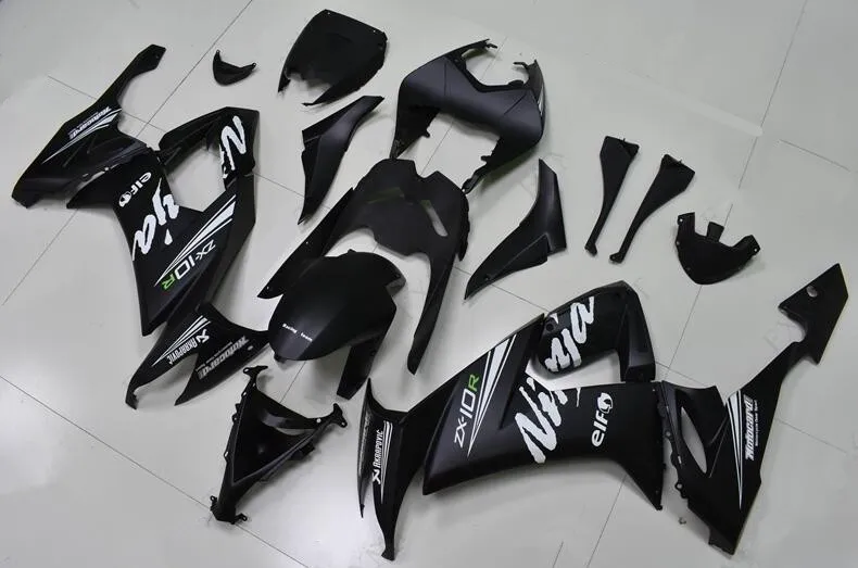 

Новый комплект обтекателей для мотоцикла ABS, подходит для Kawasaki Ninja ZX-10R ZX10R 2008 2009 2010 08 09 10, черный матовый комплект обтекателей