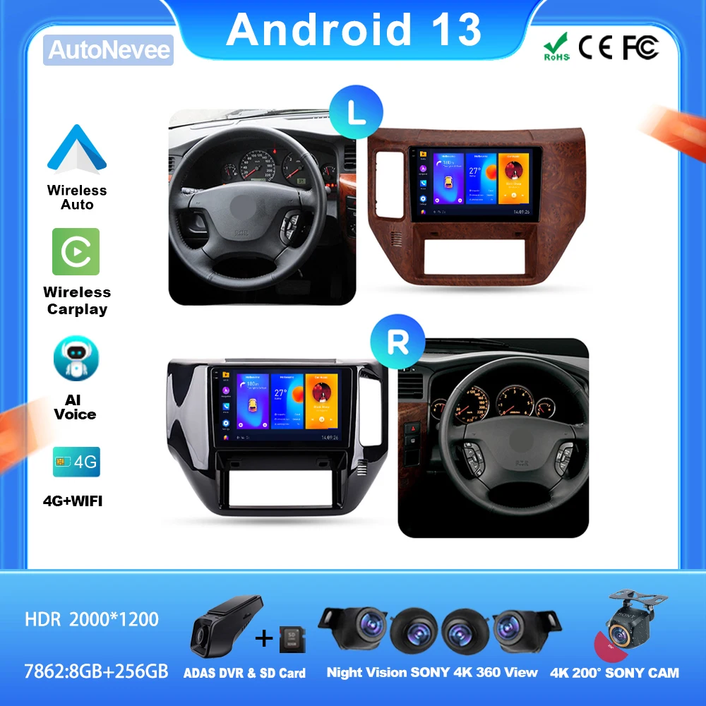 

Android For Nissan Patrol V 5 Y61 LHD RHD 2004 - 2021 Car Auto Carplay Radio Stereo Head Unit Multimedia HDR QLED No 2din DVD BT