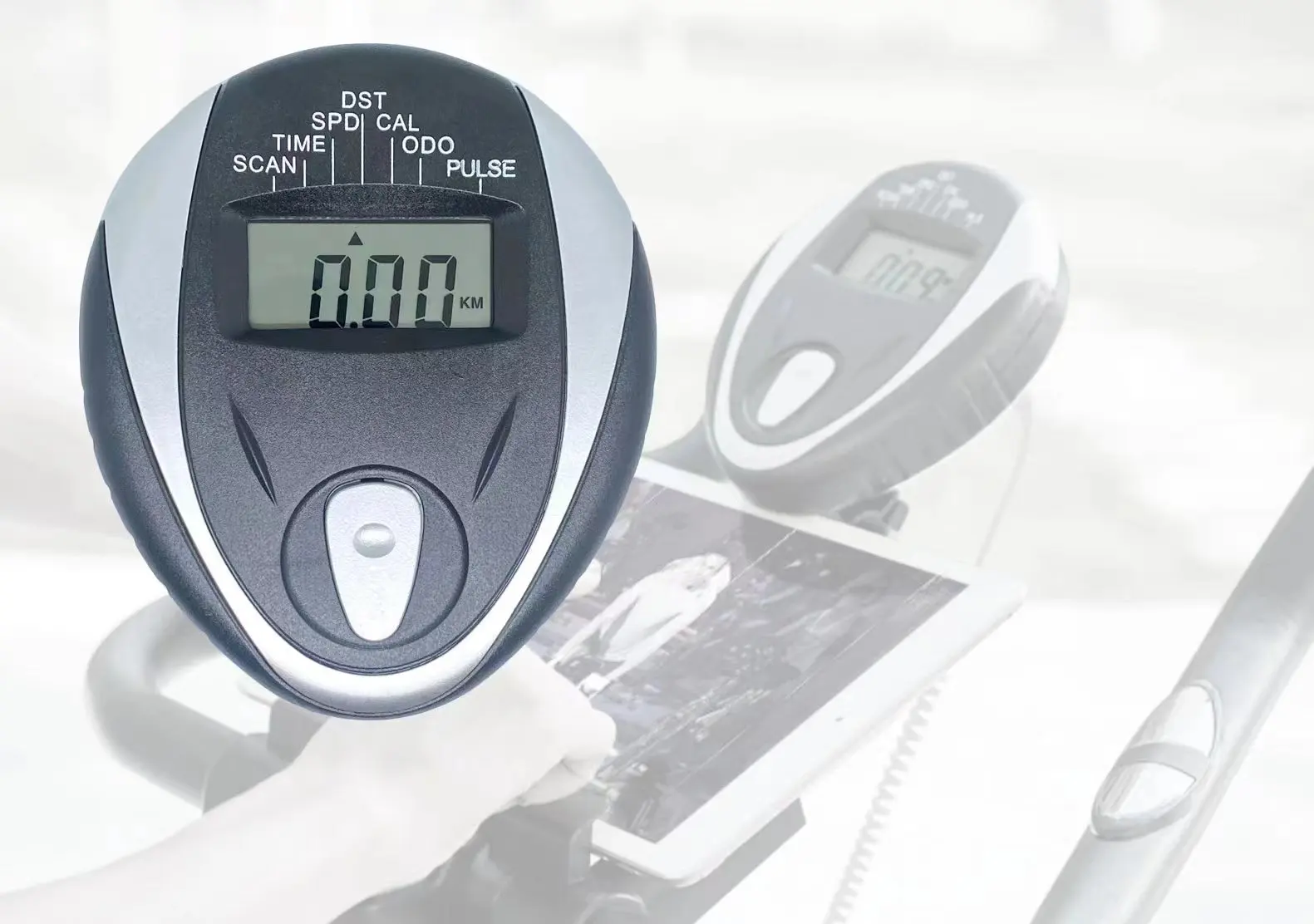 

Combination exercise machine spinning accessory counter