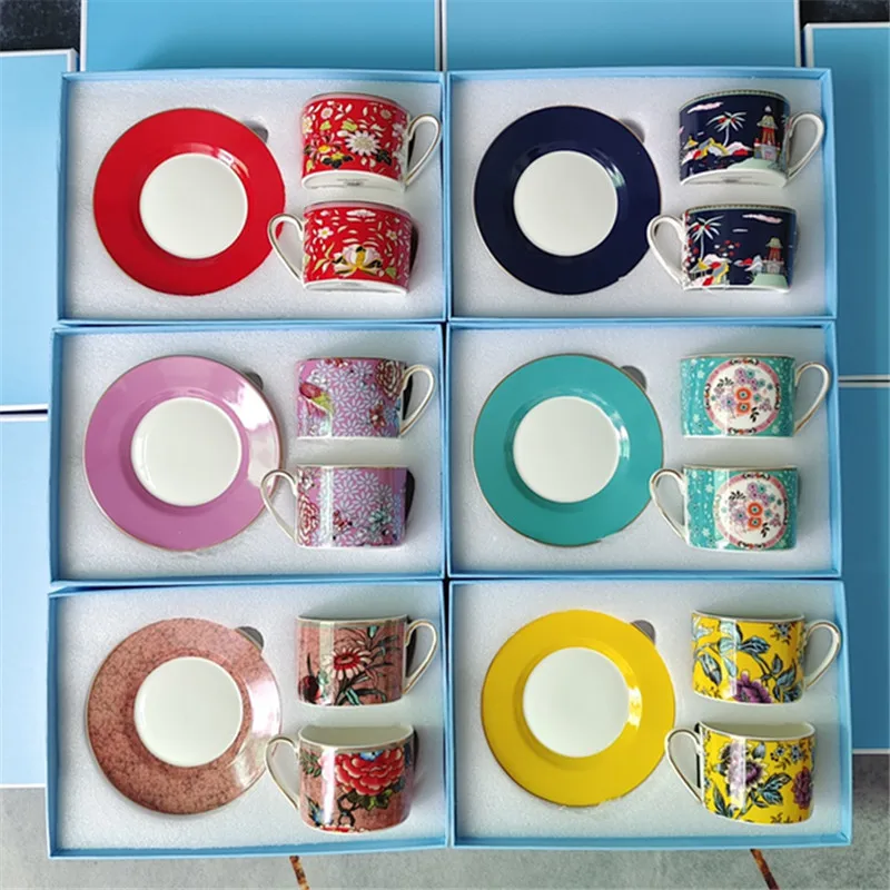 Light Luxury European Bone Porcelain Coffee Cup and Dish Exquisite Household Afternoon Tea Set Cup Couple Cup Gift Box