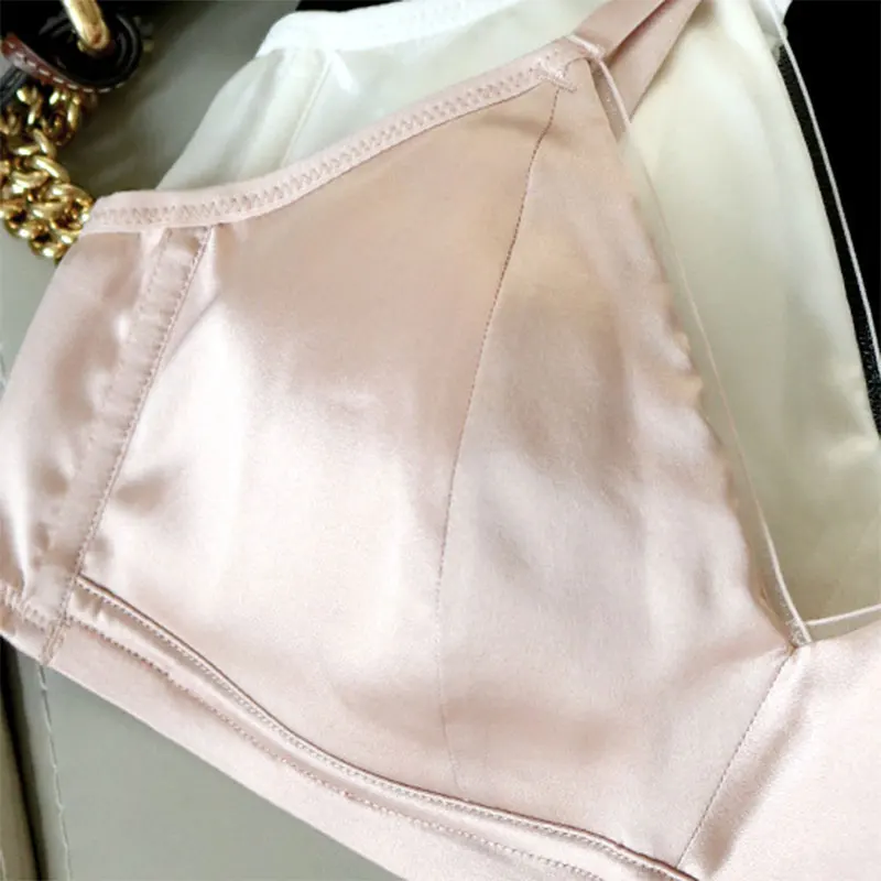 Женский Шелковый бюстгальтер из 93% шелка тутового шелкопряда 7% спандекса