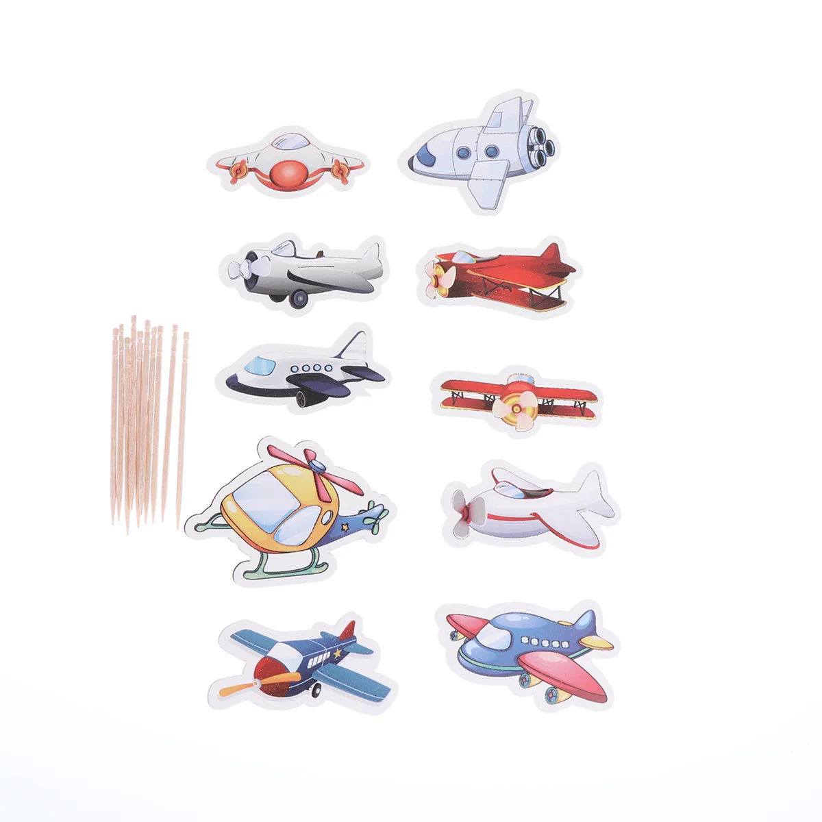 

10 Aircraft Patterns Fashion Dessert Toppers for Kids Party