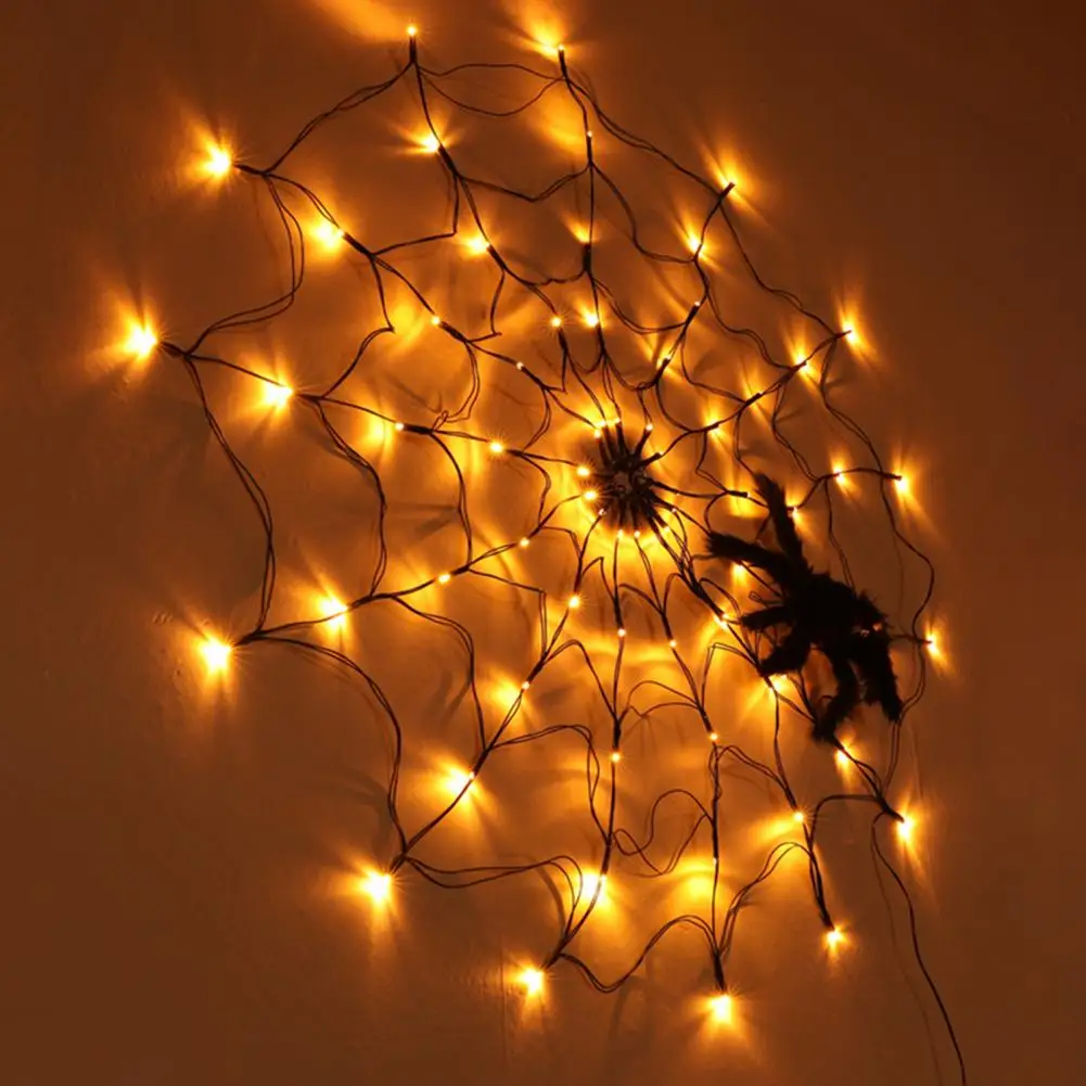

1 Set Great LED Lamp Waterproof Plastic Night Lamp Halloween Spider Web LED Light Wall Decoration