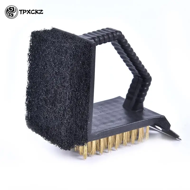 1 шт. Тройная щетка для гриля барбекю медные стальные чистящие щетки очиститель