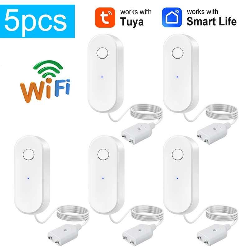 

Датчик Протечки Воды Tuya Wi-Fi (белый) Для Умного Дома, Обнаружение Затоплений На Кухне С Управлением Через Приложение