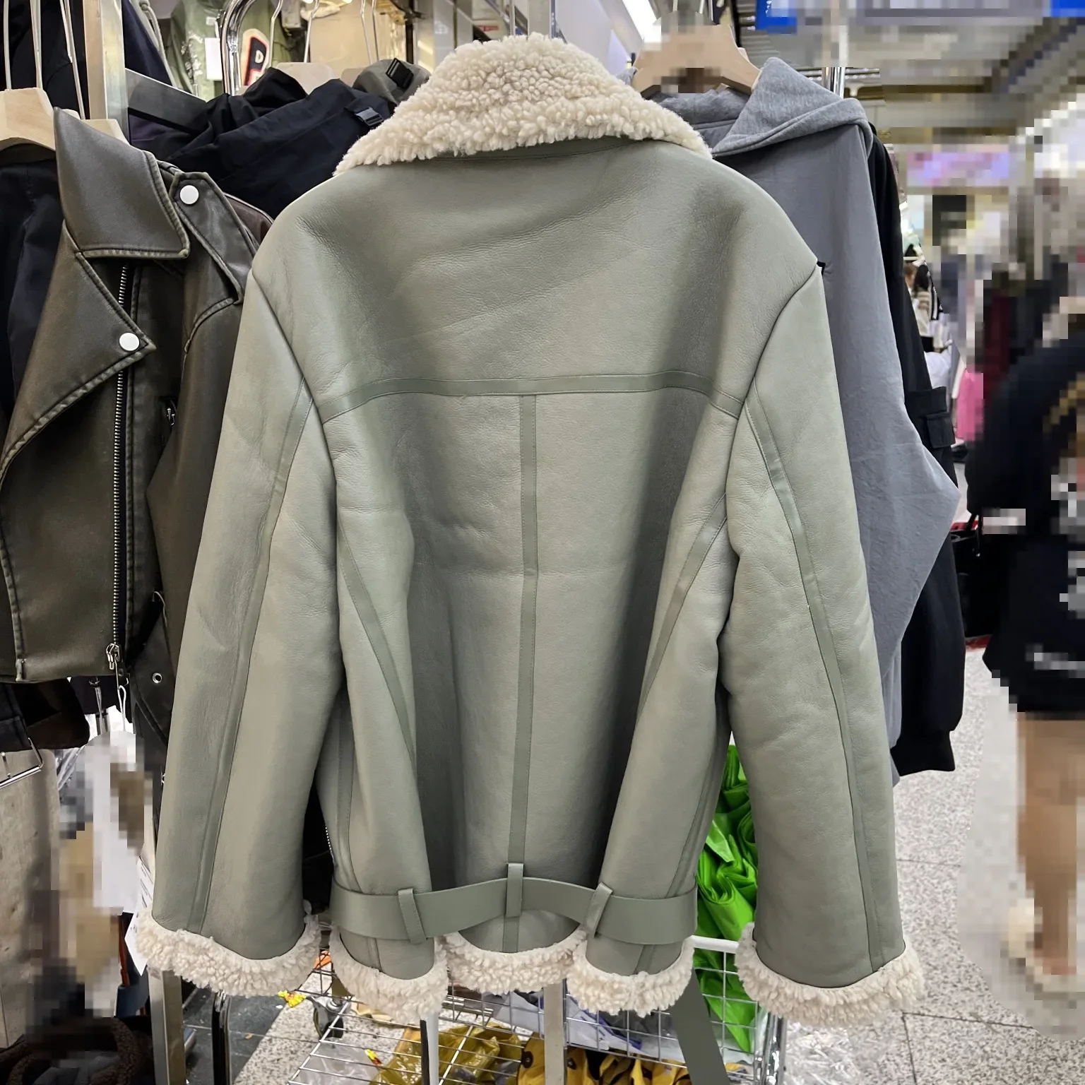 Осень 2023 новая модная куртка из искусственного меха овечьей шерсти байкерское