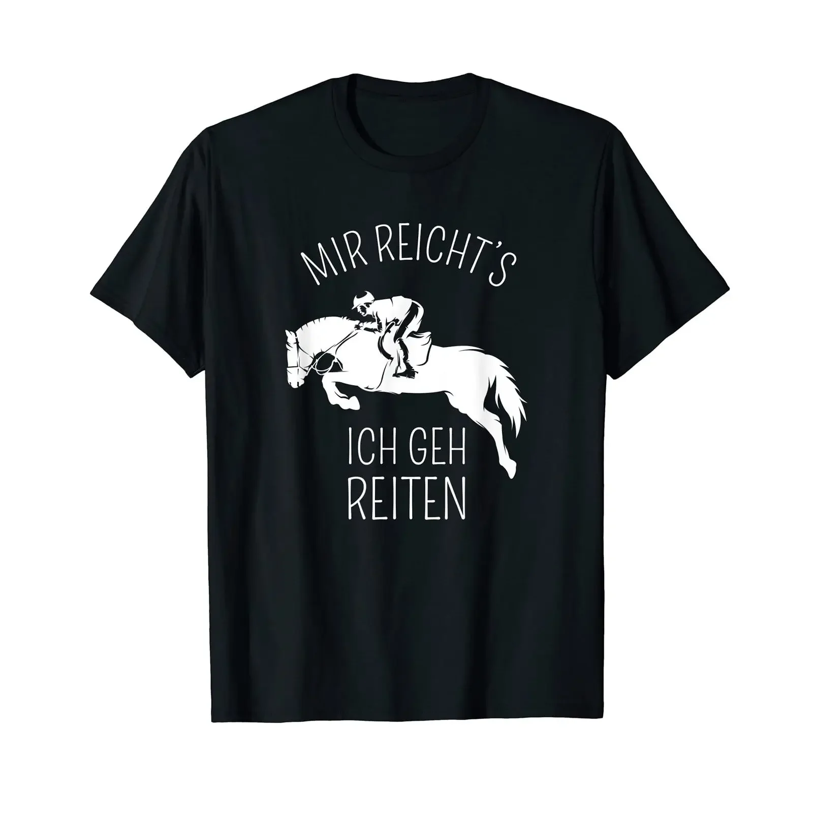 Фото Футболка Mir Reicht's Ich Geh Reiten Lustiges Pferde Girls, винтажная, с эффектом потертости, стильная, с графическим принтом, слегка эластичная №1