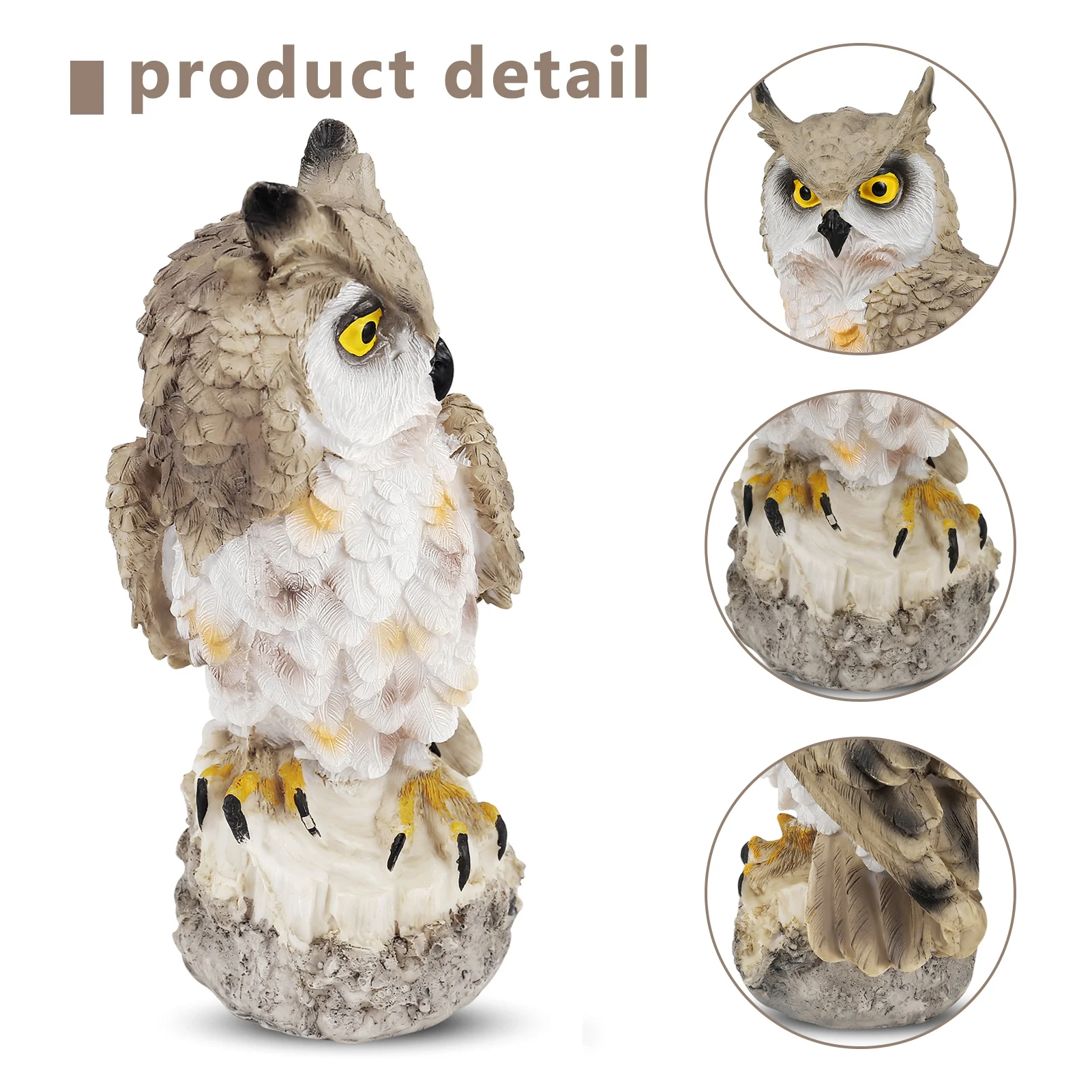 

Birds Scarecrow Fake Horned Owl Birds Repellent Garden Yard Protectors Decoration Deterrent Scarecrow Ornament Fping