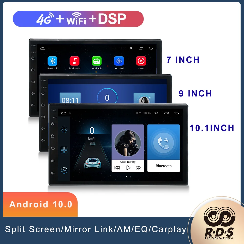 Android Auto Stereo Radio 2 Din Car GPS Navigation Universal Multimedia Player For VW Nissan Hyundai Kia Toyota Ford Honda Buick