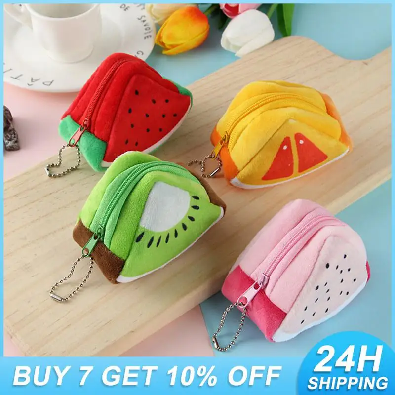 

Cartoon Practical Unique Fashion Trend Fruit Shaped Wallet Bestselling Plush Interactive Soft Gift Idea Coin Purse For Kids 3d