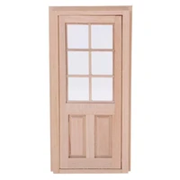 112 wooden 6 panel single door frame model miniature doll house diy decoration kitchen game party toys for dollhouse