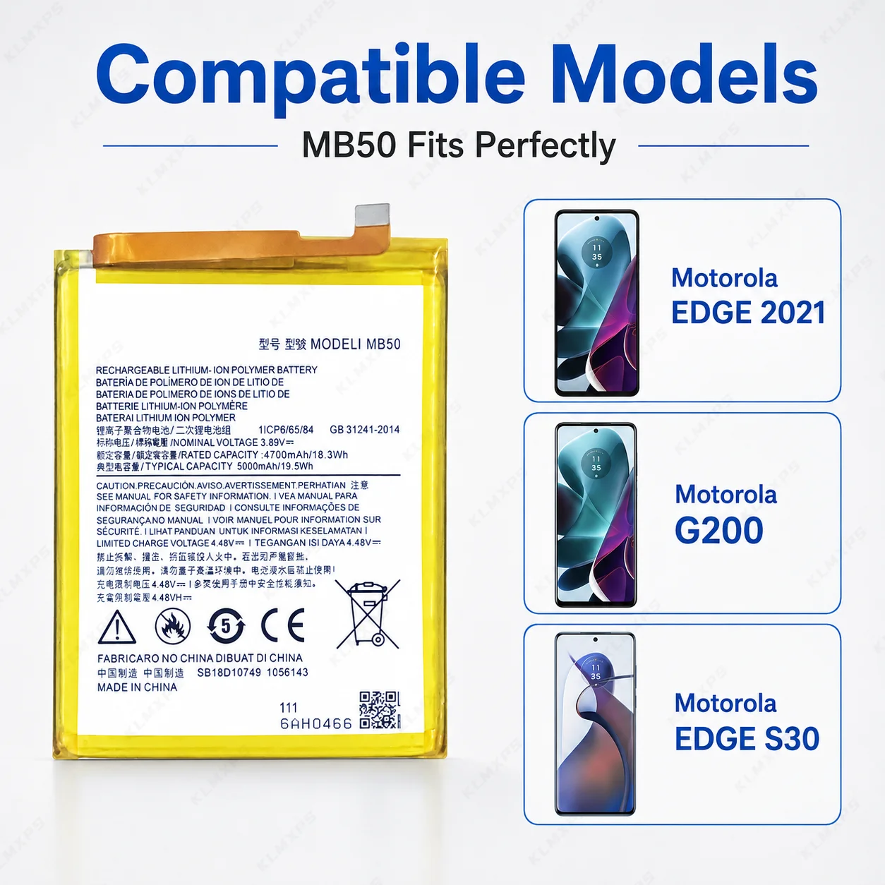 Фото Литий-ионный аккумулятор MB50 для Motorola Edge S30 2021 Moto G200 XT2175-2, запчасть для ремонта телефона + бесплатные инструменты для установки №4