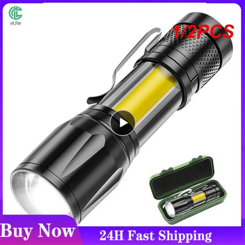 

1/2PCS Portable rechargeable zoom led flashlight XP-G Q5 Torch Lamp Lantern 2000Lumen Adjustable Penlight Waterproof mini Led