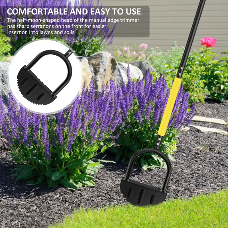 Ручная Лопата для стрижки Луны с ручкой машина зубчатый резец инструмент лужайки