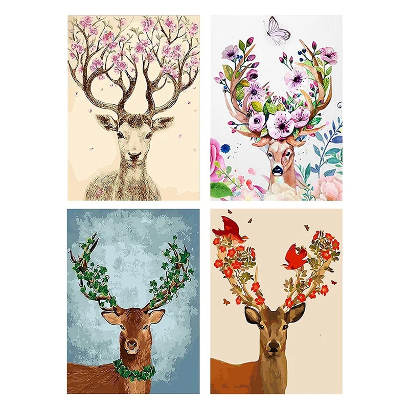 

DIY Diamond Painting Kits For Adults,Round Full Drill Crystal Embroidery Arts Craft For Home Wall Decor Deer