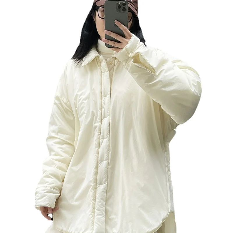 Winter New Cotton Clothes Design Sense Lazy Lapel Shirt-style Top Loose Casual Thickening Warm Long-sleeved Cotton Jacket