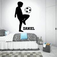 wall decals personalized football boys name vinyl home decor kids child room sport soccer player silhouette sticker mural g012