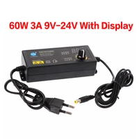 universal adjustable eu 60 120w ac to dc 3v 12v 3v 24v 9v 24v adapter with display voltage regulated power supply adatper