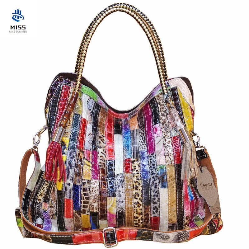 

2021 new women's handbag shoulder strap leather bag women's leather bag bolsas women's handbag full color acorn snake bag
