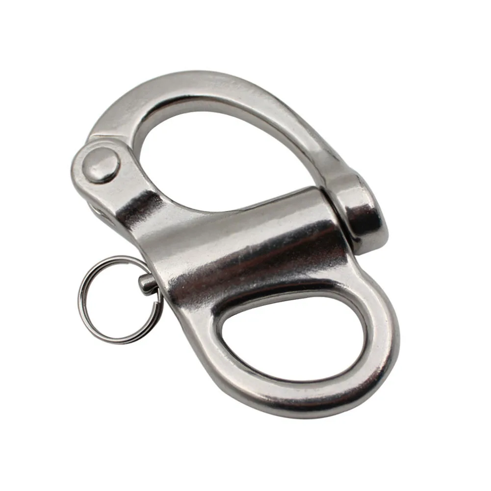 Stainless Steel 316 Fixed Spring Shackle Sanp Shackle Self-locking Shackle Navy Buckle 52mm For A Large Variety Of Applications
