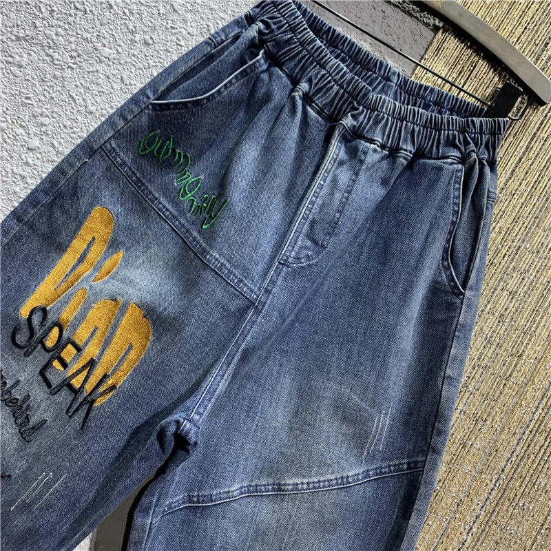 Женские хлопковые джинсовые брюки повседневные свободные винтажные джинсы в