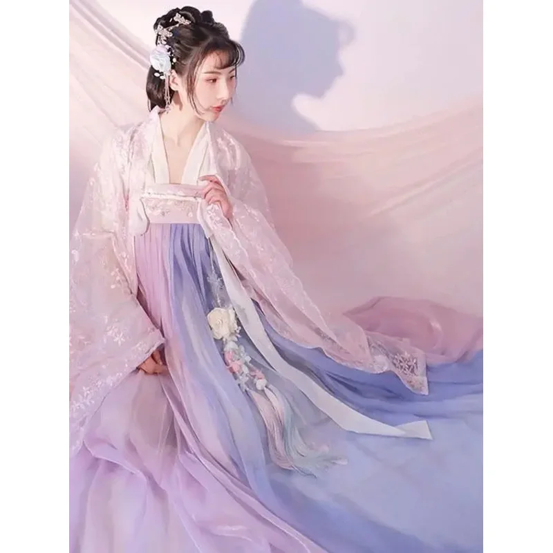 Оригинальная Женская юбка-чобула Hanfu с вышивкой полный комплект новых моделей