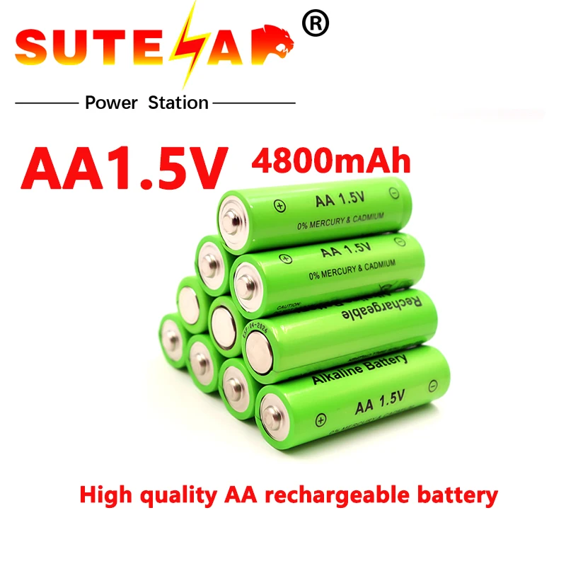 

20pcs 1.5V AA battery 4800mAh Rechargeable battery NI-MH 1.5 V AA battery for Clocks mice computers toys so on+free shipping