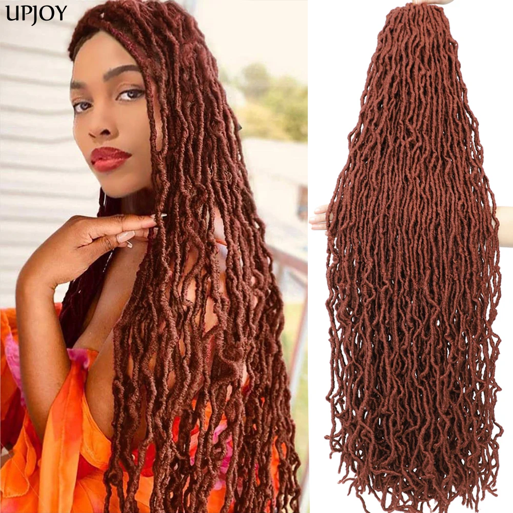 Upjoy 18 24 36Inch Crochet Hair Braids Natural 1B 27 30 613 Blond #350 New Faux Locs for Butterfly Style Faux Goddess Locs Hair