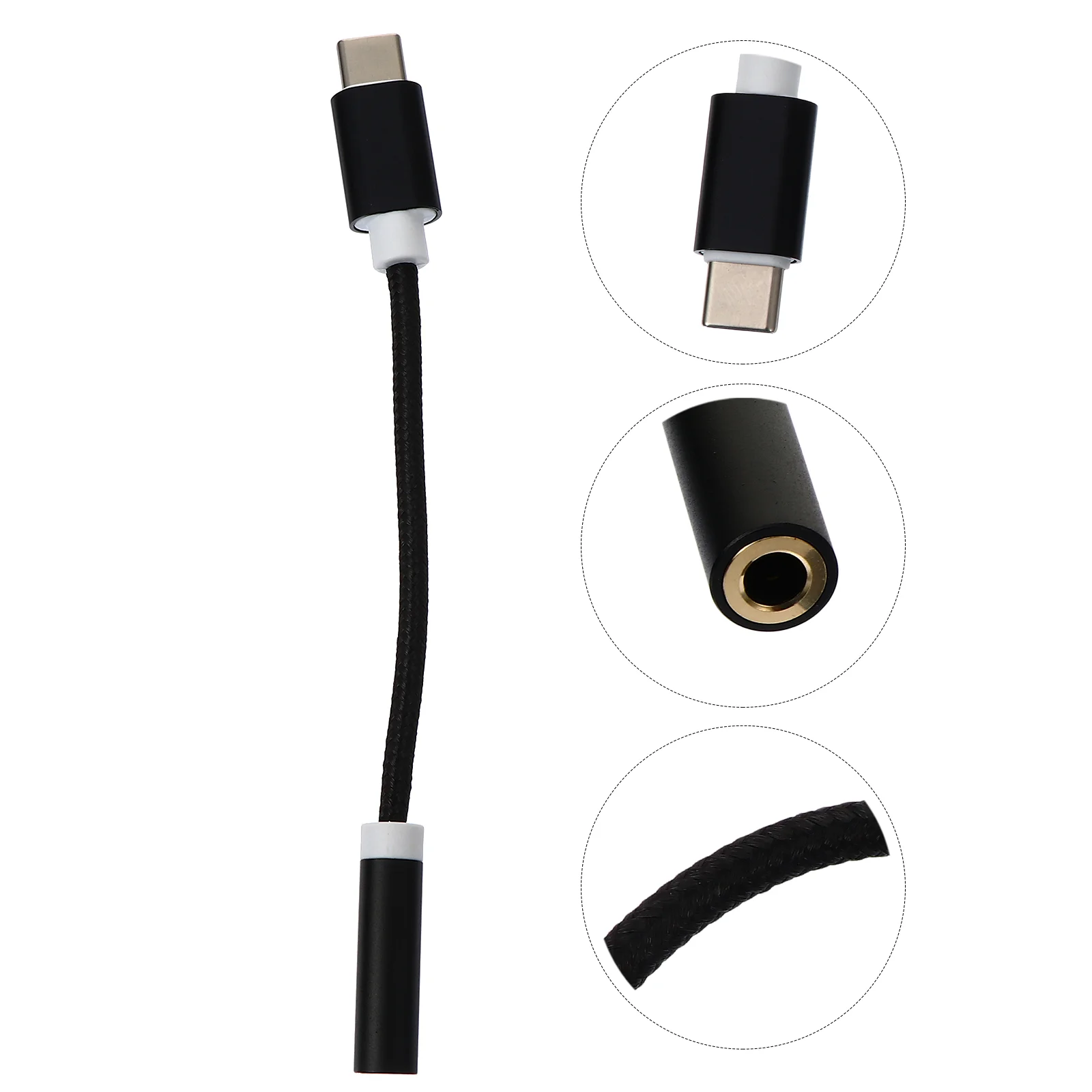 

USB Type to 3.5mm Headphone Jack Adapter Portable Audio Converter Cable Cord