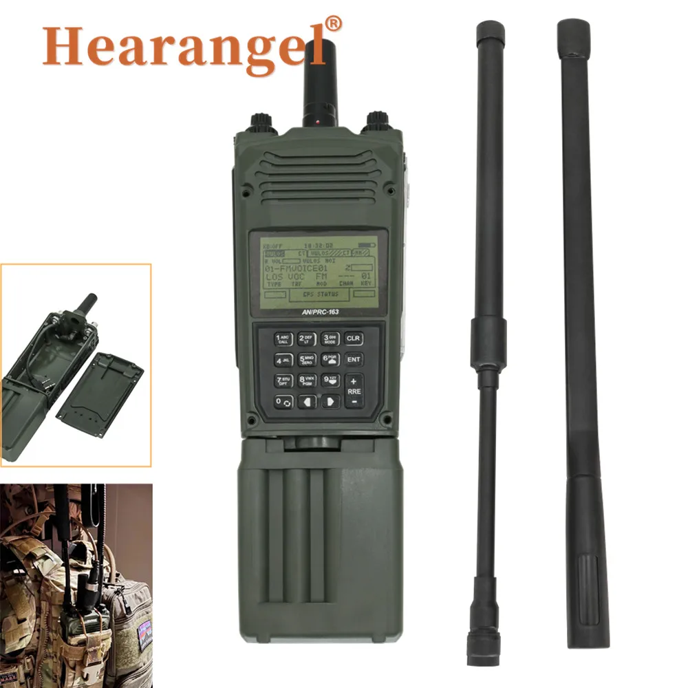 Hearangel Tactical PRC-163 Harris Military Radio Dummy Virtual Box PRC 163 Non-Functional Walkie Talkie Model for Baofeng UV5R