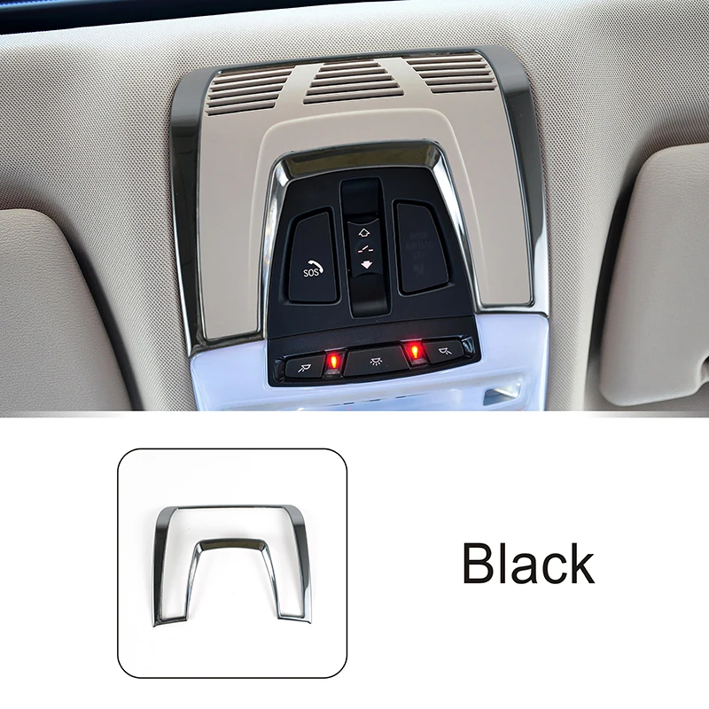 

Аксессуары для салона автомобиля, наклейка на лампу для чтения на крыше, передняя лампа для чтения, рамка, отделка для BMW X5 F15 2014-2018 X6 F16, карбоновый узор