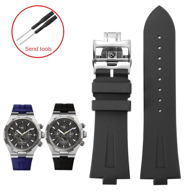 

Rubber Watch Strap Substitute Vertical And Horizontal Series 47450/49150/47040 Model Convex Interface Silicone Watchband 25-8mm
