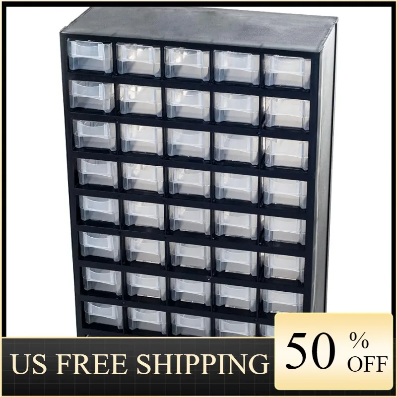 

Storage Bin with Drawers - 41-Drawer Plastic Tool Organizer - Hardware or Craft Cabinet for Storing Beads, Toys, or Nuts