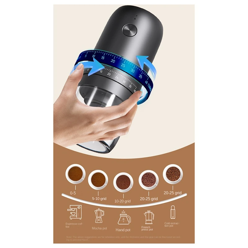 BEAU-Кофемолка Charge Professional Stronger Регулируемый шлифовальный станок Портативная
