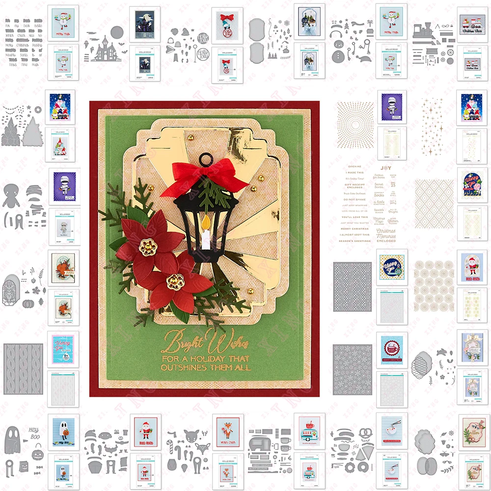 

New sentiments house gnome Motifs Dies Snowman Express Tree Mummy Deer Life Glimmer Hot Foil Twinkle Blizzard Cable Knit Stencil