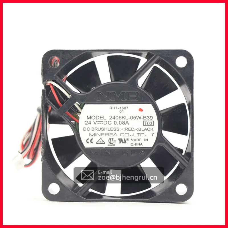 NMB 2406KL-05W-B39 24V DC 6025 60x60x25mm 0.08A 6cm 0.33CFM 3600RPM Fanuc система инверторного принтера, маленький осевой вентилятор охлаждения