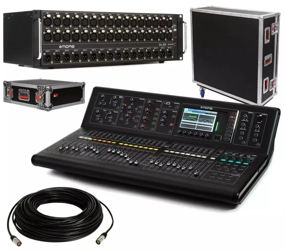 

100% AUTHENTIC Midas M32R Live Digital Mixer + DL32 Stage Box + 150' Cat5 Network Cable Spool Hot