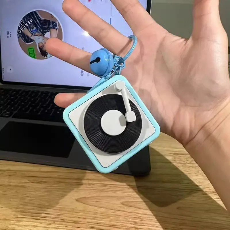 1 шт. милый винтажный магнитофон подарок для пары брелок мини-записываемый синий