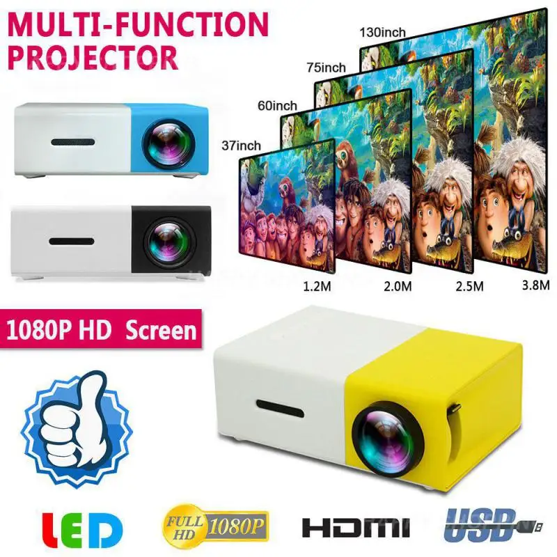 

Video Projetor Yg300 Energy Saving Compact Lightweight Portable Audio Device Set Top Box Supported Hd/m Usb Av Tf 1080p