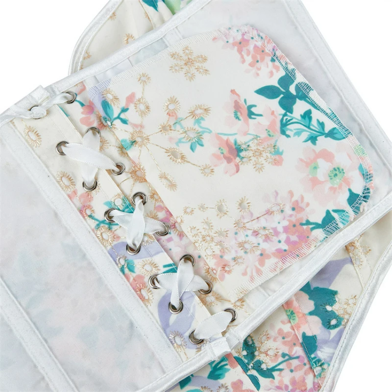 Корсет с цветочным принтом бюстье топы оптовая продажа для женщин готическая