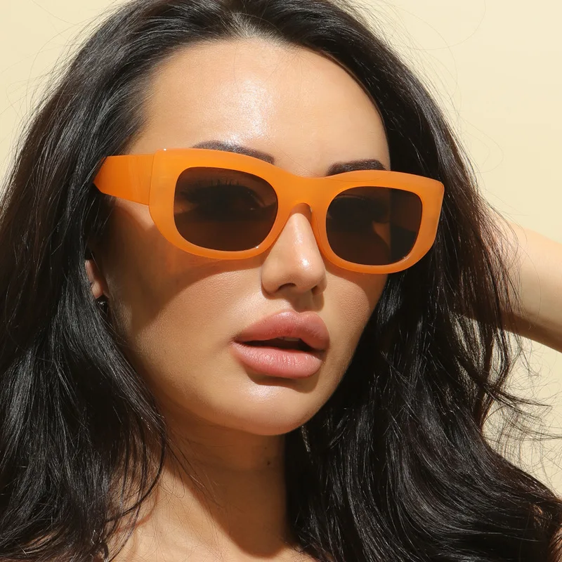 

New Retro Rectangular Sunglasses Women's Wide-legged Multi-color Sunglasses Men's Ins Wind Street Shot Glasses