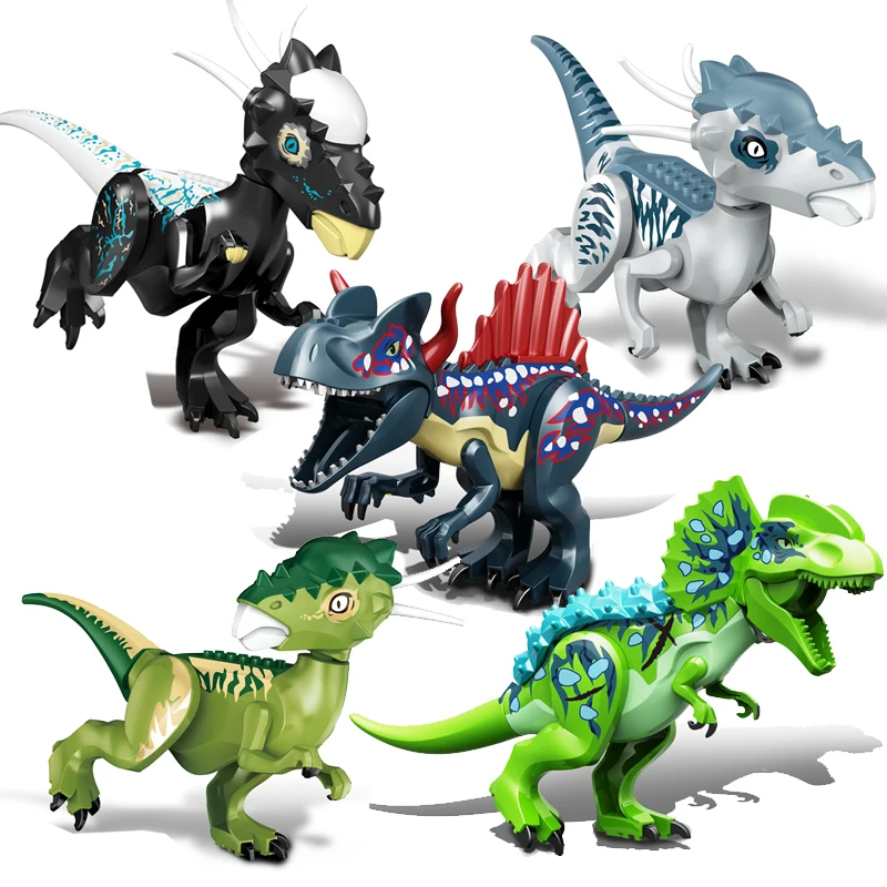 

NEW MOC Jurassic World Dinosaurs Dino DIY Building Blocks Bricks Dinosaurios Park Figures Toys For Children Boys Birthday Gifts