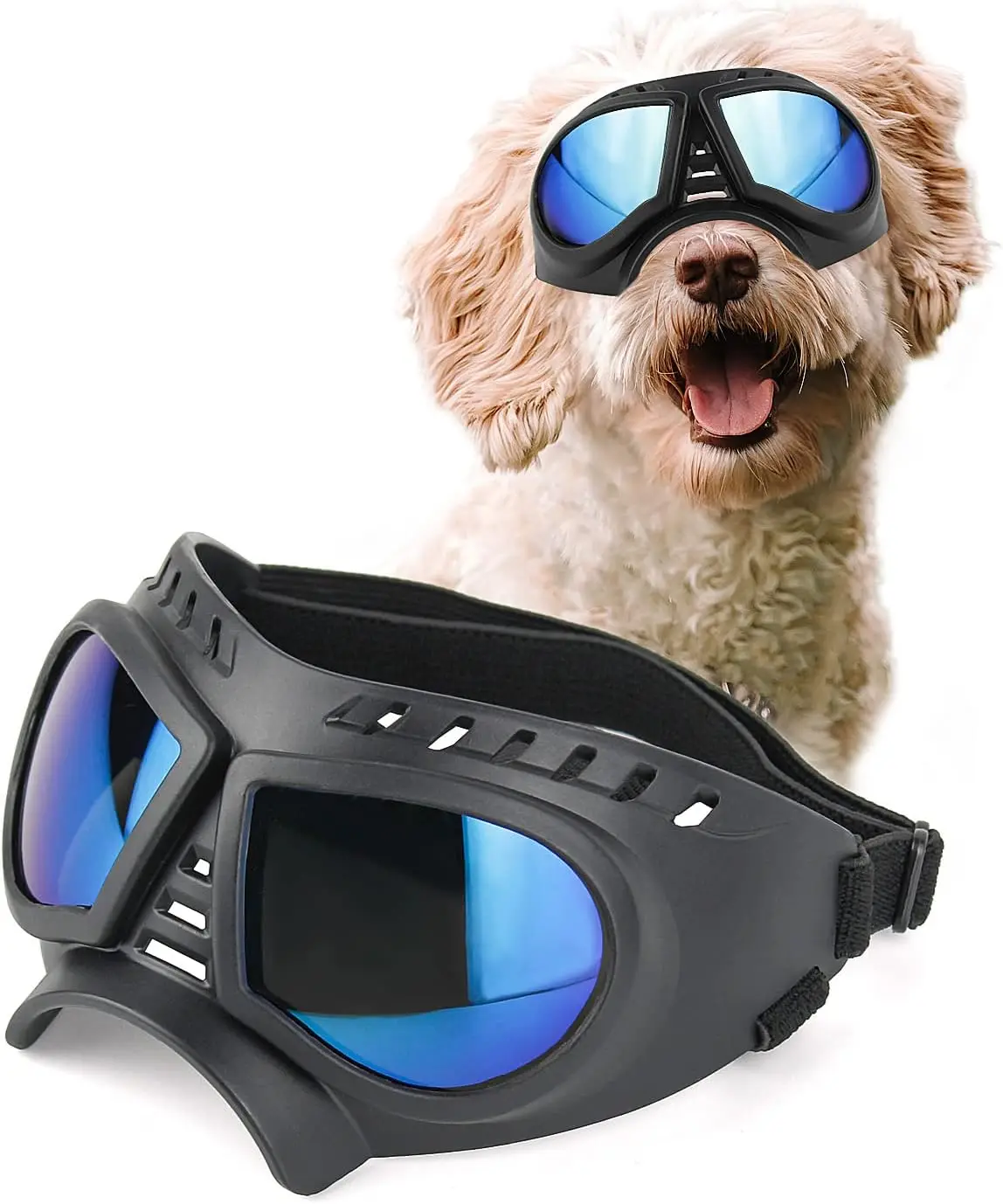 

ATUBAN Dog Goggles Medium Breed, Dog Sunglasses for Medium Dog Puppy Sunglasses UV Protection for Dog Driving Hiking