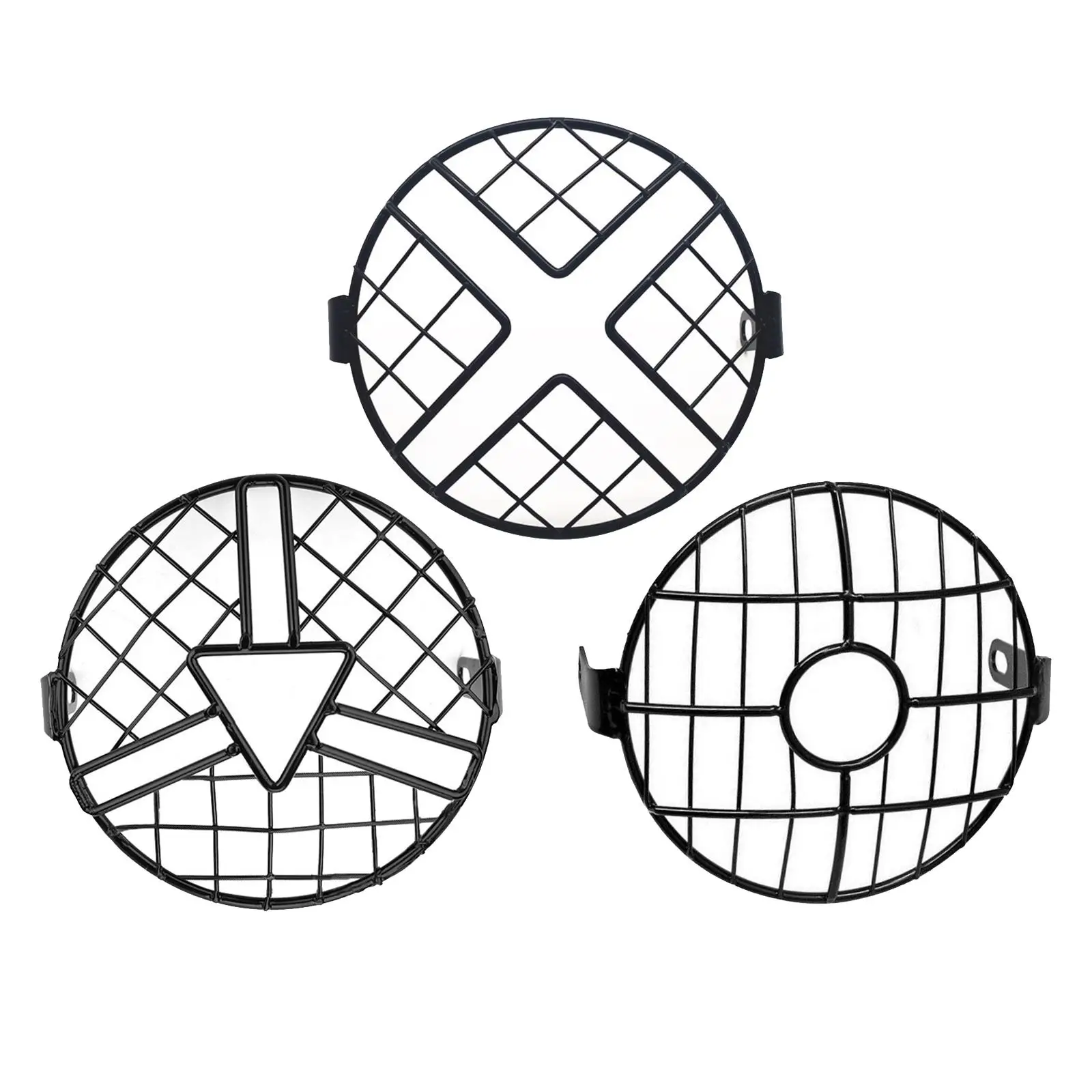 

6.5 inch Motorcycle Headlight Motorbike Front Lamp Mesh Grille Cover Protector for Cafe Racer